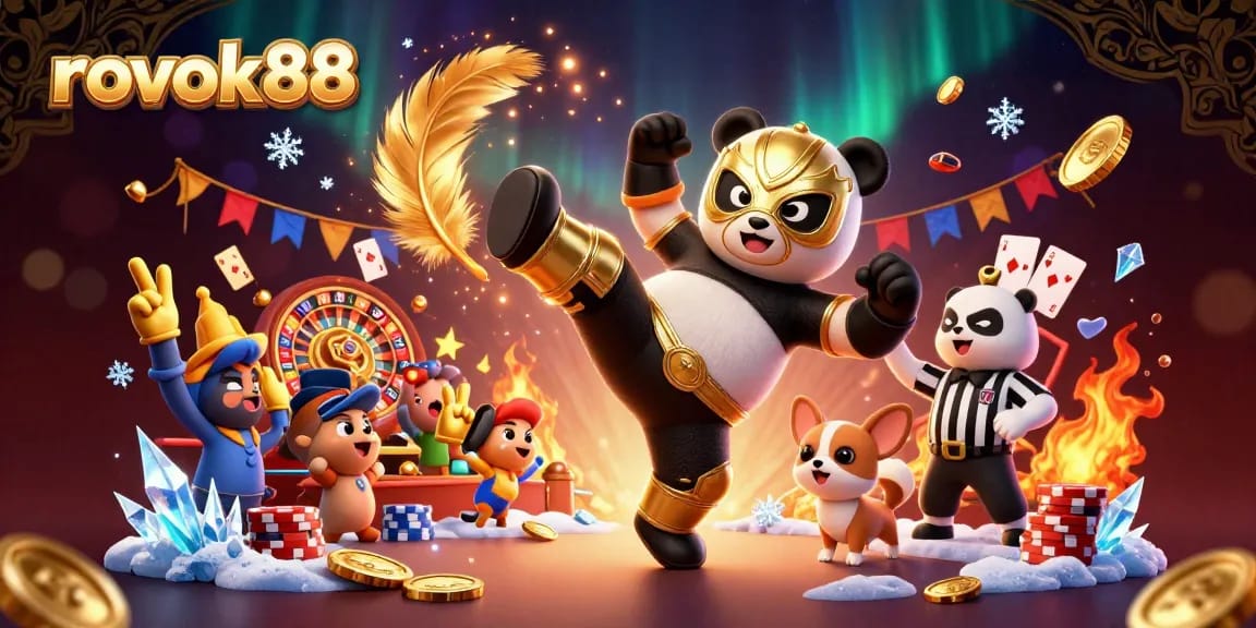 Experience the thrill of rokok88 as cartoon characters engage in an exciting live casino scene.