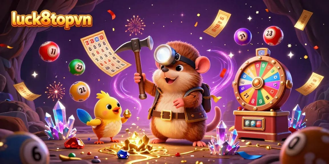 Engage in thrilling gambling experiences with luck8topvn as a treasure-hunting mole mines gems and golden rewards.