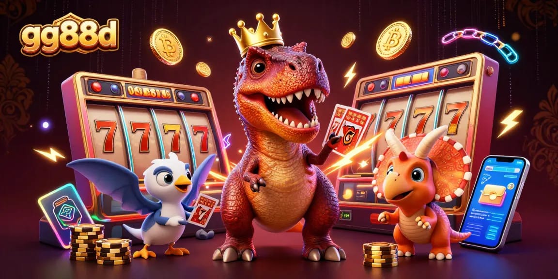 Experience the exhilarating excitement of gaming with gg88d in this vibrant illustration showcasing iconic casino elements.
