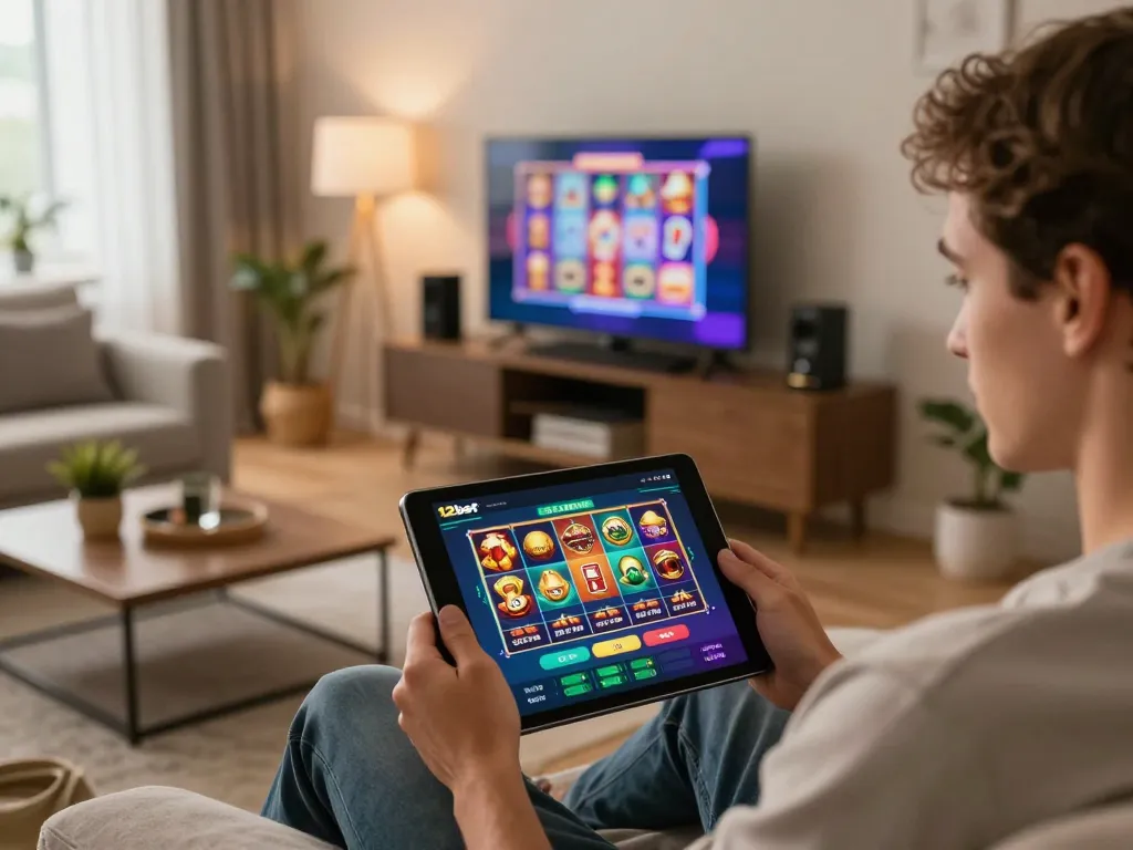 Cảnh gia đình hấp dẫn với người dùng đắm chìm trong ứng dụng 12bet cho sự phấn khích khi chơi trò chơi trực tuyến.