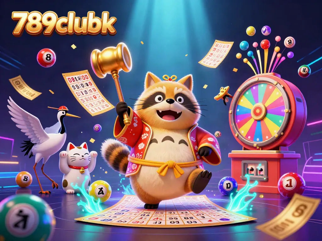 Experience vibrant gaming with 789clubk, featuring cheerful characters and dynamic lottery elements.