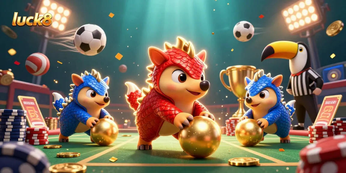 Experience the excitement of luck8 gaming with dynamic rival pangolins rolling through poker chips.