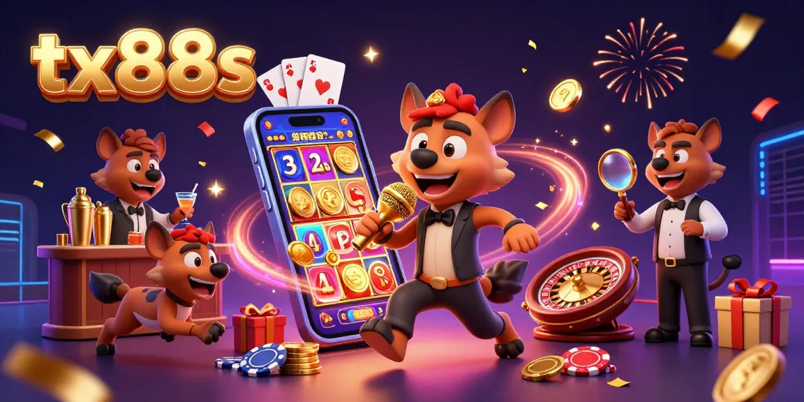Experience the vibrant energy of tx88s with hyenas in a comedy casino setting, mixing drinks and checking IDs dynamically.