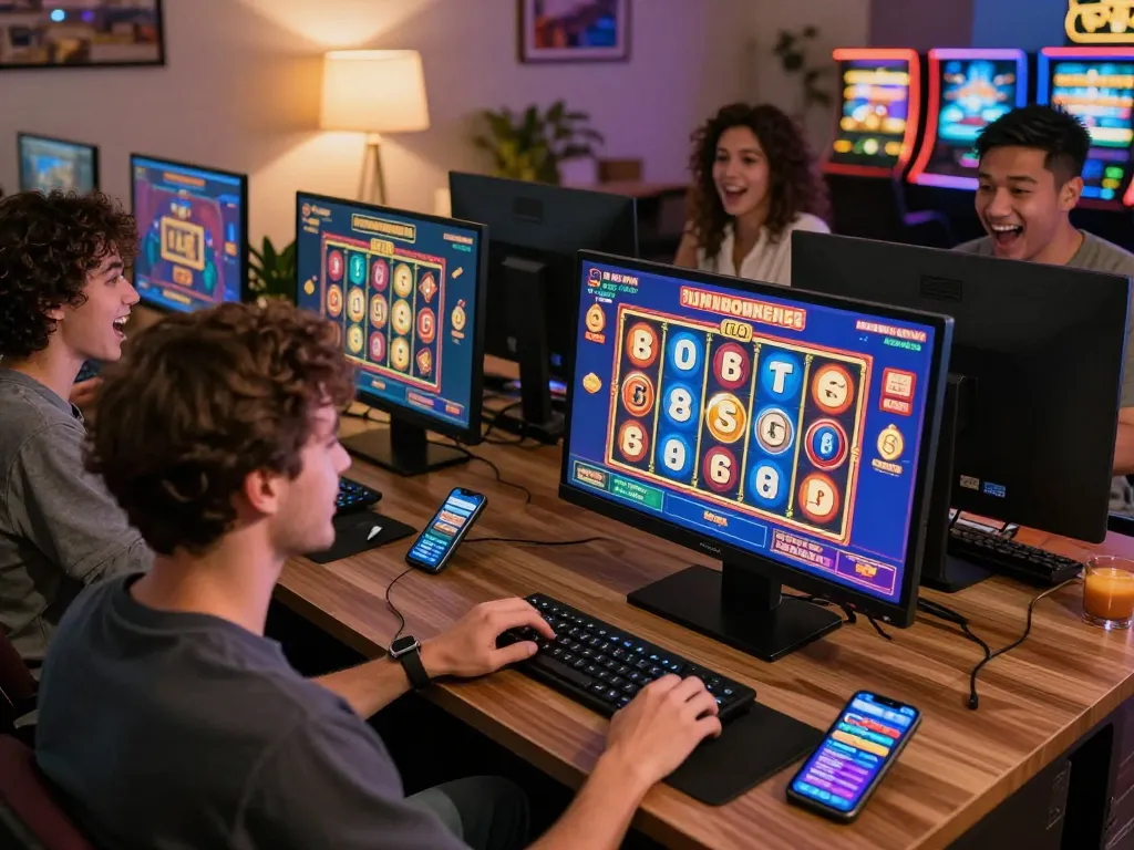 Engaging with slot machines at cái tg88 online casino, capturing player excitement and responsible gaming.