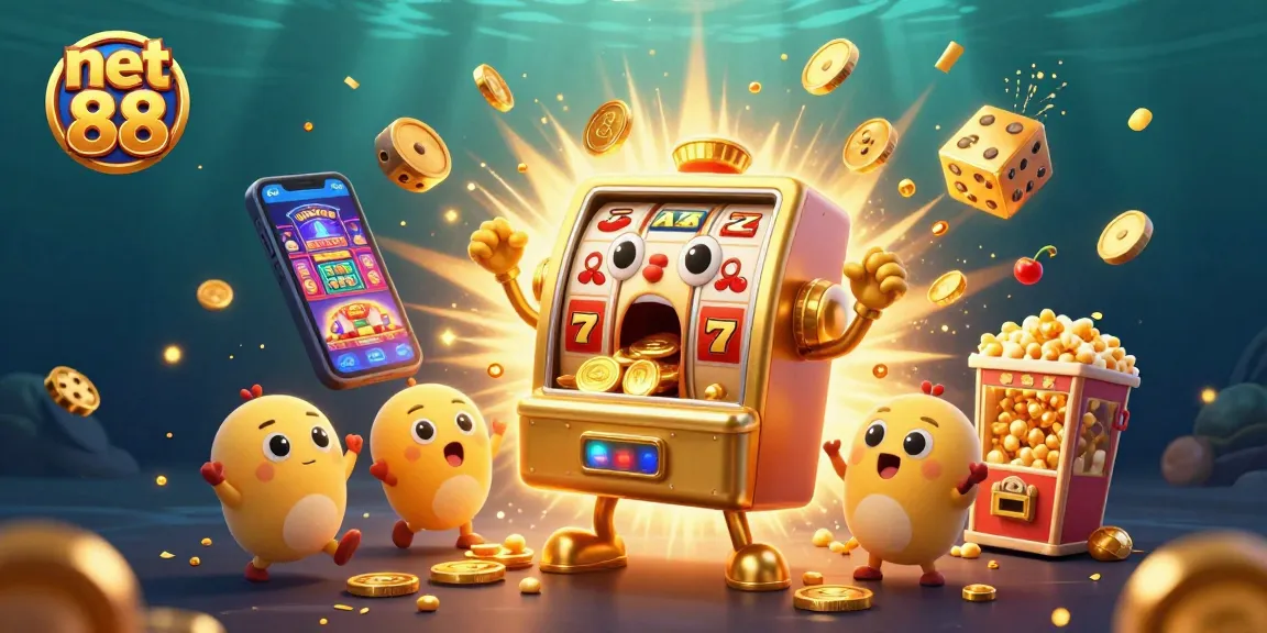 Experience net 88 excitement with a dynamic slot machine scene showcasing jackpots and cheers.