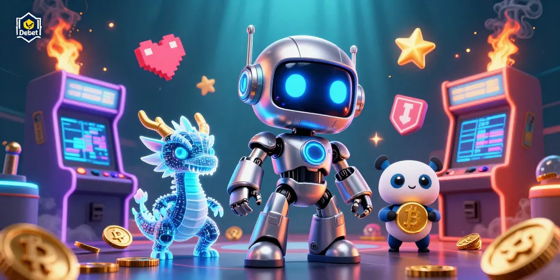 Win big with Debet casino featuring advanced 3D illustrations of games and entertainment elements.
