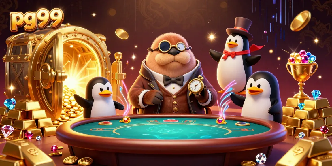Engage in thrilling poker with pg99's underwater casino featuring vibrant characters and treasures.