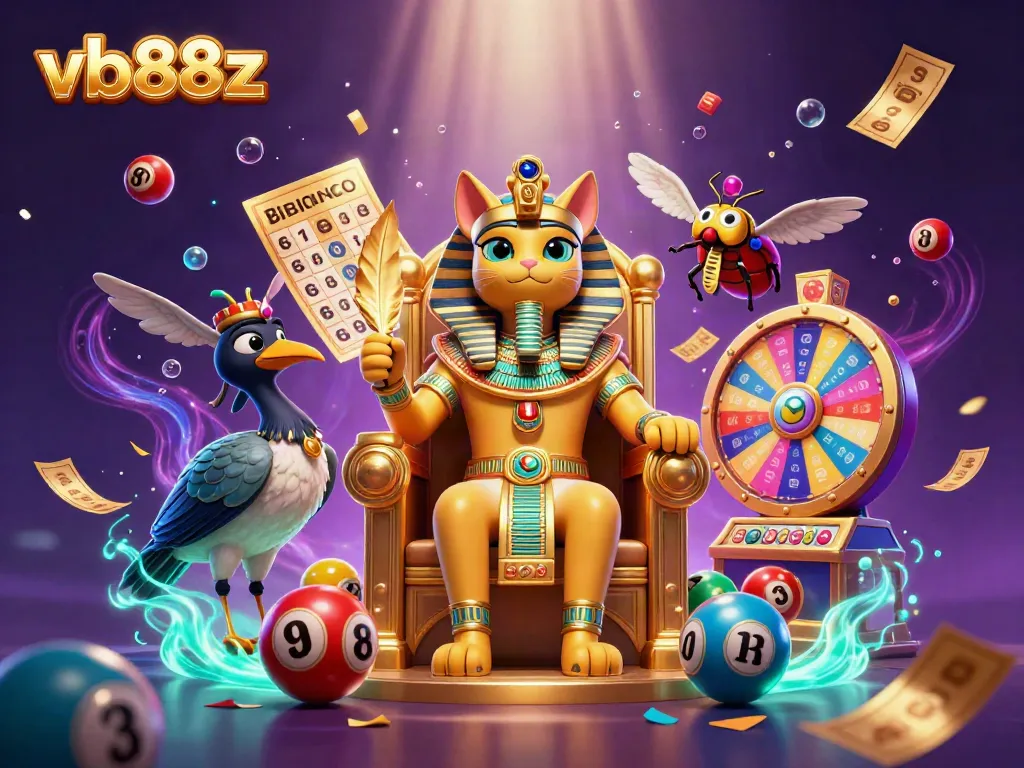 Experience the vibrant energy of games at vb88z, featuring unique casino-themed characters and dynamic gaming elements.
