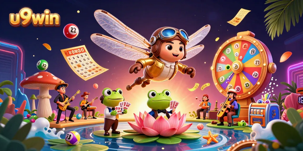 Engage with the thrilling atmosphere of u9win as lottery elements and lively characters bring excitement to life.