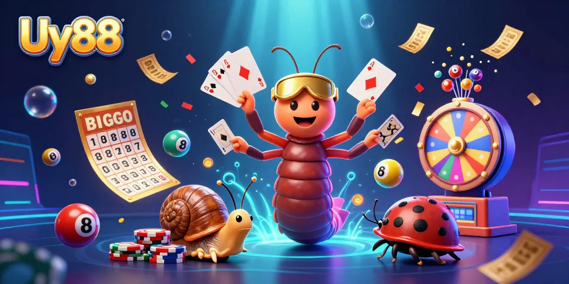 Engage in exciting gameplay at Uy88 with vibrant illustrations of lottery elements and animated dealer characters.
