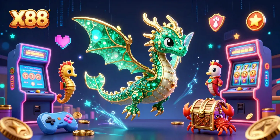 Experience thrilling gameplay at X88 Casino with vibrant 3D gaming elements and characters.