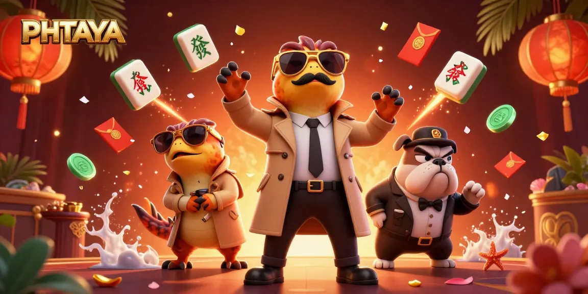 PHTAYA showcases raptors in a trench coat attempting to enter a casino, blending humor and gaming.