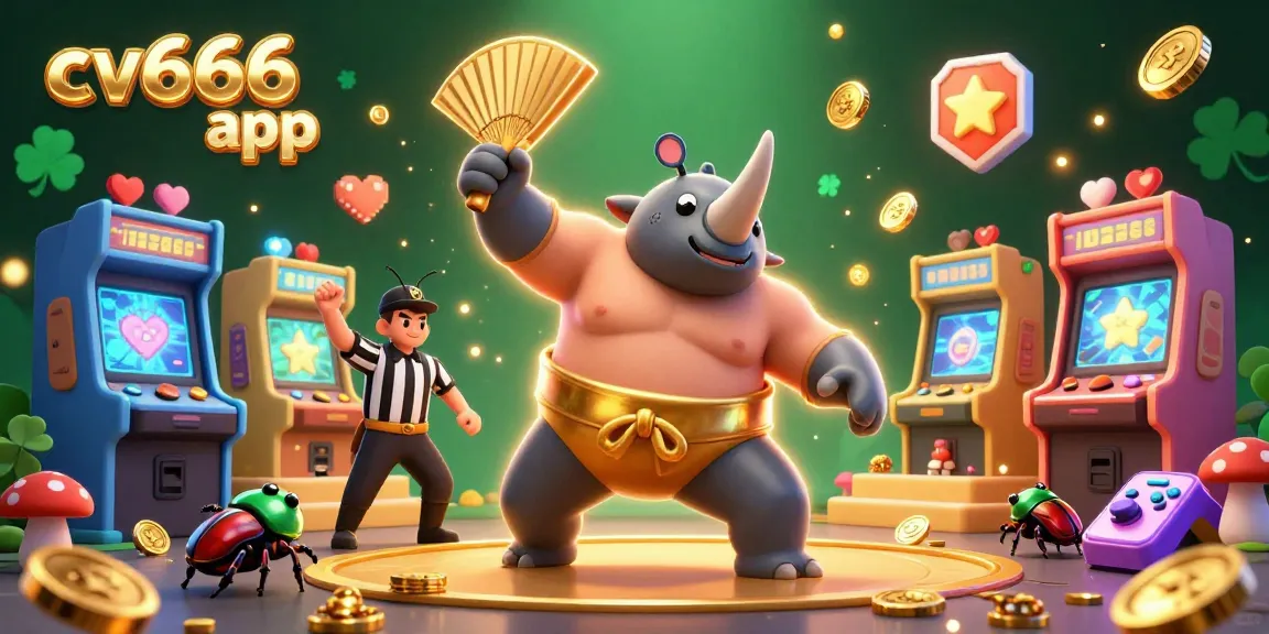 Experience the excitement of winning with the cv666 app in this captivating casino-themed illustration.