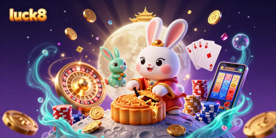 Engage with luck8's thrilling gaming experience featuring vibrant 3D elements and joyous casino atmosphere.