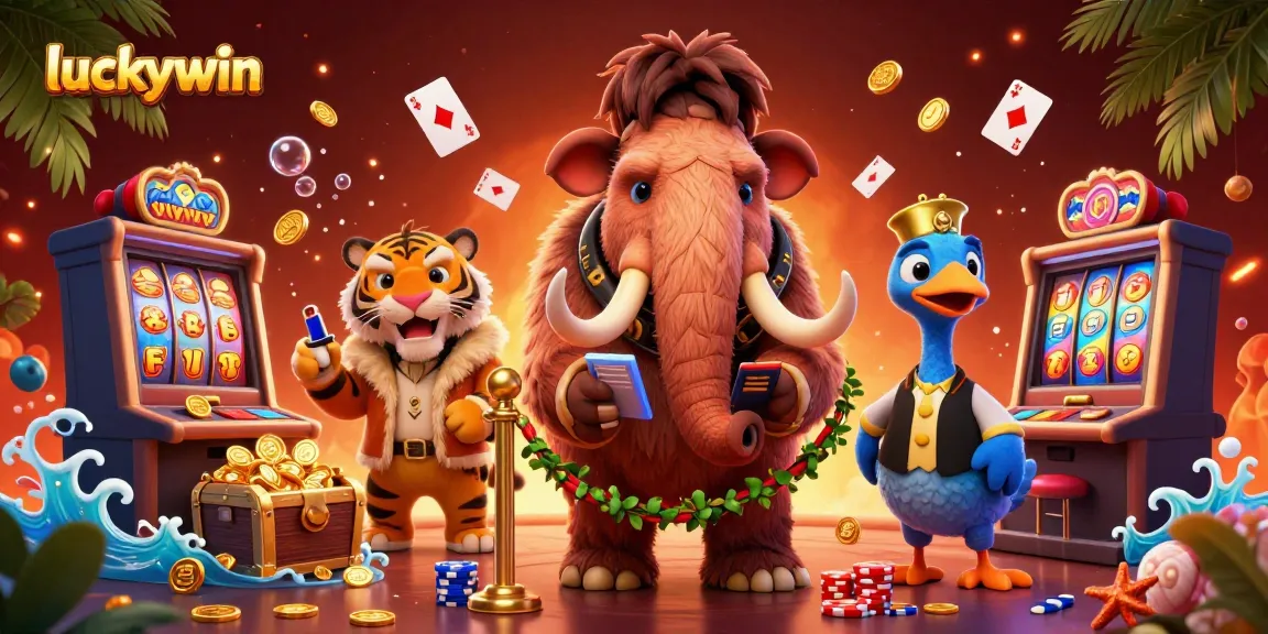 Experience the vibrant world of luckywin with engaging casino characters and stunning gaming elements.