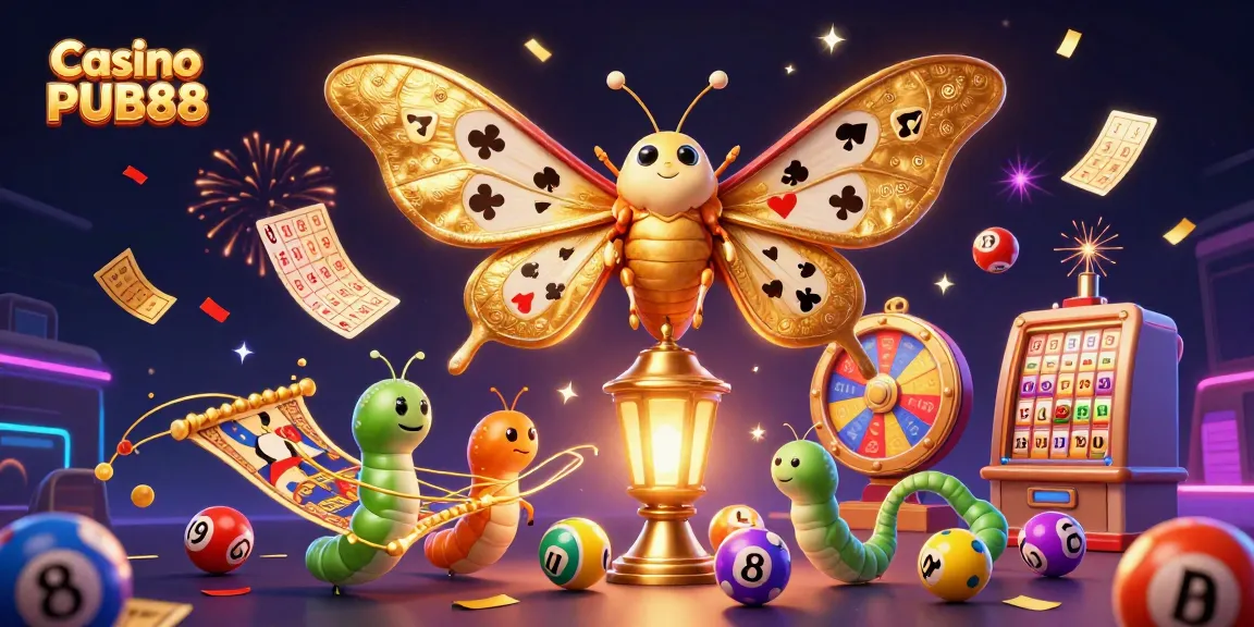 Experience thrilling wins at Casino PUB88 with vibrant lottery elements and festive animations.