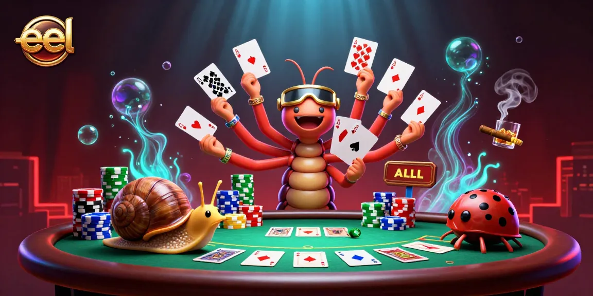 Engage in exciting gameplay at eel, featuring a millipede dealer and high-stakes poker action.